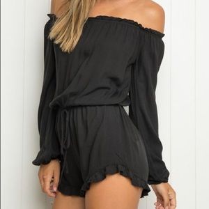 Brandy Melville Black Off The Shoulder Romper